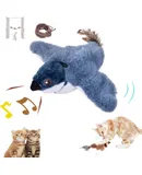 4 in 1 Smart Cat Toys, Interactive Cat Toys, Cat Toys for Indoor Cats Adult, Upgrade Motor, Automatic Cat Toy 3 Modes Indoor Cat Toys, Electronic Cat Feather Kitten Toy (Blue)
