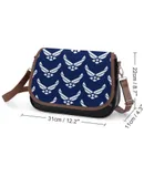 United States Air Force Logo, White Graphic Vintage Crossbody Bag for Women Medium Leather Hobo Bags Shoulder Bag Classic City Leather Satchels