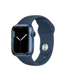 Apple Watch Series 7 (GPS + Cellular, 41mm) Blue Aluminum Case with Abyss Blue Sport Band, Regular (Renewed)