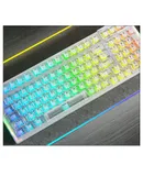 AULA F98 Wireless Mechanical Keyboard with Transparent Keycaps, White and transparent] Ice Soul Shaft,