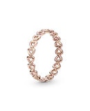 Anillo Pandora Banda De Corazones Recubrimiento En Oro Rosa 14K 180177 | Baño De Oro Rosa 14K | Joyería De Lujo Para Mujer | Ideal Para Regalo Elegante | Compatible Con Charms Pandora