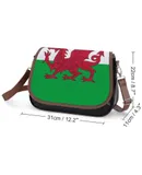 Australian Welsh Heritage Flag Vintage Crossbody Bag for Women Medium Leather Hobo Bags Shoulder Bag Classic City Leather Satchels