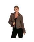 Belle & Bloom Women's Better Off Military Peacoat in Walnut