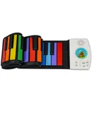 49 Keys Roll Up Piano Upgraded  Plastic and Silicone Piano for Kids Flexible & Foldable-Rainbow