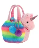 Aurora World Fancy Pals Pet Unicorn Carrier Plush, Rainbow