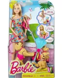 Barbie Strollin Pups Playset Muñeca Interactiva Carrito de Perros