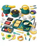 Kids Kitchen Toy Set with Electronic Induction Cooktop,Toddler Pretend Cooking Playset with Play Pots, Pans,Utensils