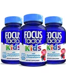 Focus Factor Kids Complete Daily Chewable Multivitamin & Neuro Nutrient Brain Function w/Vitamin B12, C, D3, Berry, 60 Count, Pack of 3 - Size: 60 Count (Pack of 3)