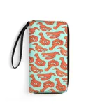 Lobster Addiction Wallet for Womens PU Leather Zip Around Wallers Clutch Wristlet Travel Long Purse
