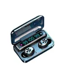 F9-10 Mini TWS In-Ear BT Headphones with 9D Stereo Deep Base Noise Reduction IPX7 Waterproof Sport Earphones with LED-Digital Display Touch-Control Headsets HD Call Earbuds with MIC Compatible with iOS Android Windows Black