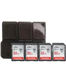 4x SanDisk 32GB SDHC Ultra 80MB/s Memory Card with Memory Card Holder
