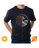 Men Crew Tee - Waves - Black by DelSol for Men - 1 Pc T-Shirt (YL)