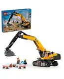 LEGO City Yellow Construction Excavator Toy Digger for Boys and Girls Ages 8 and Up, 3 Construction Worker Minifigures Included for Fun Pretend Play, Birthday for Kids, 60420