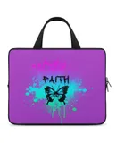 Faith Butterfly Graffiti Laptop Bag Women Man 10 12 13 15 17 Inch Office Notebook Travel Computer Handbag Waterproof Bag Notebook Cover