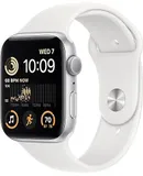 Apple Watch SE (2nd Gen) 44mm (GPS Only) Silver Aluminum w/ ML White Sport Band - Good Refurbished