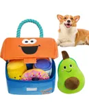 Hide and Seek Dog Toys, Squeaky Interactive Puzzle Dog Toys for Boredom and Stimulation, Dog Enrichment Toys with Rope for Small and Medium Dogs Lunch Box