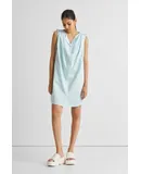 Shirt dress with Shoulder Tie Details in Summer Blue