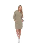 White Mark Women's Hoodie Sweatshirt Dress Green Xlarge