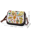 Fiesta Time! Mexican Icons Vintage Crossbody Bag for Women Medium Leather Hobo Bags Shoulder Bag Classic City Leather Satchels