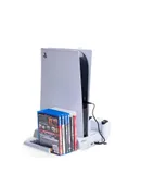 PS5 console fan cooling base, PS5 controller dual charging game card disk storage headset holder multifunctional joystick holder