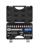 21pcs Bicycle Repair Tool Sets 1/4 inch 2-24N.m Torque Wrench Pre Set Torque Adjustable S2&CR-V Material Wrench for Bicycles 72 Tooth Click Torque Wrench Toolbox Package