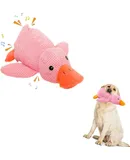 Quacking Duck Dog Toy,Mellow Dog Calming Duck,Emotional Support Duck Dogs Quack Quack Duck Dog Toy with Soft Squeaker, Interactive Dog Toys for Indoor Small Dogs (Pink, Small)