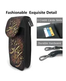 Calligraphy Of A Persian Poem Pu Leather Crossbody Phone Bag Card Slots Flip Phone Purse With Adjustable Strap 7.6x4.9inch