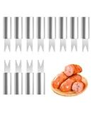 Corn cob holder, 12 stainless steel skewers with comfortable handle rust for grilling