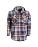 Gioberti Men's Removable Hoodie Plaid Checkered Flannel Button Down Shirt