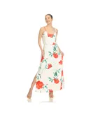 Women's  Floral Strap Maxi Dress White/Red Large