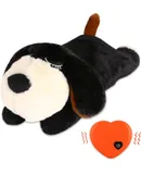 Heartbeat Puppy Toy, Puppy Sleep Aid Toy, Small Dog Training Toys for Separation Anxiety Relief, Pets Plush Toys for Dogs Cats (Black)