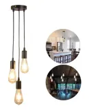 Lámpara De Techo Colgante Lámpara Araña Industrial 3 Cables