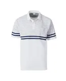 Gioberti Mens Double Striped Contrast Polo Shirt with Pocket - Yarn Dye