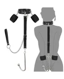 Bondage Collar Anal Hook Sex Leash Bondage Harness Set with Adjustable Handcuffs & Chain Leash Collar SM Adult Toys Sex Game Accessories