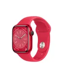 Apple Watch Series 8 [GPS + Cellular, 41mm] - (PRODUCT)Red Aluminum Case with Red Sport Band, M/L (Renewed)