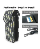 Flower Glory Evening Pu Leather Crossbody Phone Bag Card Slots Flip Phone Purse With Adjustable Strap 7.6x4.9inch