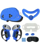 ETAVR 7 in 1 Silicone Cover Set for Oculus Meta Quest 3S Accessories, VR Protector Face Cover, Controller Grips Cover, Silicone Front Shell Headset Cover Kit,  (Blue)