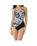 Miraclesuit Color Block Oceanus Surplice One Piece Swimsuit In Madagascar