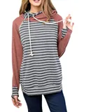 Mainstrip Colorblock Double Hood Hoodie In Gray