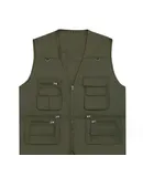 Khaki multi-pocket vest men's mountaineering photography vest casual vest-army green 2XL