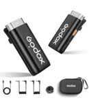 Godox WEC Kit1 One-Trigger-One 2.4G Wireless Microphone System Clip-on Microphones Intelligent Noise Cancellation 200M Transmission Built-in Battery for 3.5mm Smartphone DSLR Camera Laptop