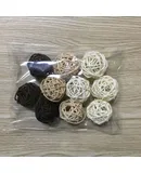 3 Color Mixed Wicker Rattan Balls Christmas Tree Hanging Decorations Vase Fillers Handmade Woven Rattan Balls [3 Color Mixed Random 5CM 10pcs 1pack]