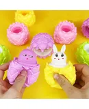 4 Piece Set of Bee Lotus (Chicken, Rabbit) Squeeze Toys Miniature Novelty Toys That Can Be Used as Gifts, Colorful Soft Toys That Heal Emotions, Relieve Sensory Stress, Relieve Anxiety, Attention Deficit Hyperactivity Disorder