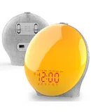 Sunrise Alarm Clock for Kids with Sunrise Simulation, Dual Alarms, FM Radio - Light Gray