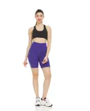 Women's High Waist Tummy Control Yoga Bike Shorts, Navy, S