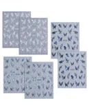 6 Sheet Butterflies Nail Art Sticker,Self-Adhesive Shining Shell Nail Decal