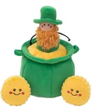 Burrow, Leprechaun & Pot of Gold Interactive Dog Toys for Boredom Hide and Seek Dog Toys, Colorful Squeaky Dog Toys for Small & Medium Dogs, Plush Dog Puzzles