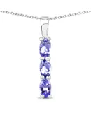 0.75 Carat Genuine Tanzanite .925 Sterling Silver Pendant