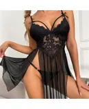 Erotic Lingerie, Lace Sexy Pajamas, Backless, See-Through Mesh Pajamas