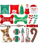 16 Pcs Christmas Dog Toys Xmas Squeaky Toys Animal Rope Treat Interactive Dog Ball and Bones Chew Toy Dog Advent Calendar 2025 for Small Medium Large Dog Pets Puppy Teething Training Gift